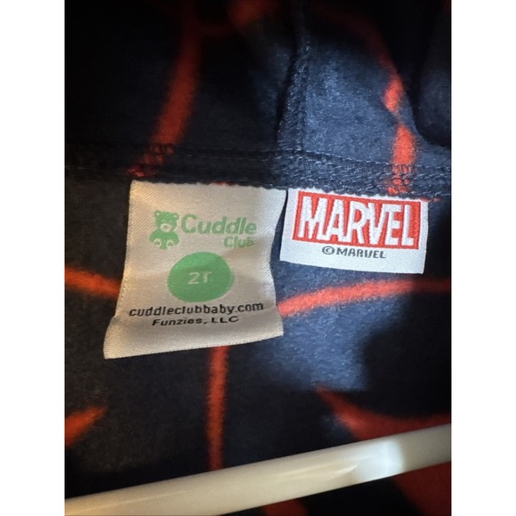 NWT Marvel Venom Spiderman Fleece Hooded Jumpsuit One Piece 2T - Picture 4 of 9